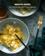 EUIRIO 60-Piece Silverware Set for 12, Stainless Steel Flatware Set Matte Black Gold, Modern Brushed Thick Cutlery Set with Spoons Forks and Knives, Utensil Set for Home Kitchen Hotel Dishwasher Safe