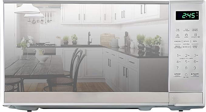 Total Chef 0.7 Cu Ft Microwave Oven - Stainless Steel Compact Style Microondas, Smart Countertop Kitchen Appliance With Digital Touch Use, Pre-Set Function, 10" Turntable, Easy To Use Horno, 700 watt
