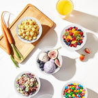 Wheat Straw Bowls Unbreakable Small Bowls Set of 8, Plastic Mini Bowl -10 OZ, Small Serving Bowls for Kitchen, Microwave and Dishwasher Safe for Ice Cream, Snack, Appetizer (White)