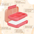 Bento Box for Kids,Kids Bento Lunch Box with Built-in Ice Pack for School,3 Compartments Leak Proof Lunch Container with Utensils for Girl Boy;BPA Free,Microwave & Dishwasher Safe, 44oz(Pink)