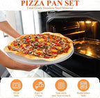 8Pcs 12 Inch Pizza Pan, Stainless Steel Pizza Serving Tray with 4pcs Pizza Spatula, Round Non-Stick Coating Pizza Plate for Baking Cake Pie Serving Tableware Kitchen Home Restaurant