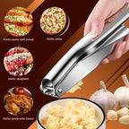Stainless Steel Garlic Press,Premium Garlic Crusher & Mincer - Leak-Proof, Easy to Clean, Rust-resistant, Dishwasher Safe!