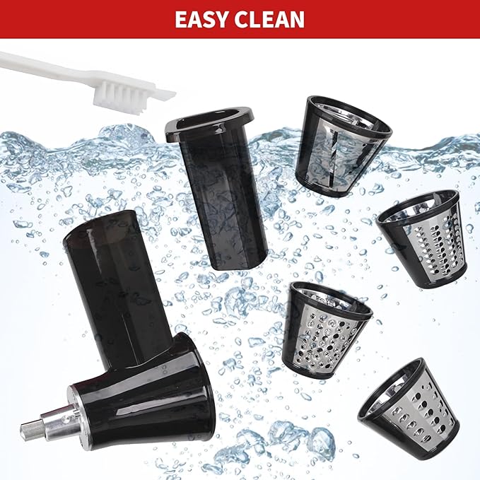 Slicer Shredder Attachments for KitchenAid Stand Mixer Cheese Grater Vegetable Chopper Salad Shooter Grater Food Slicer Accessories for KitchenAid with 4 Blades