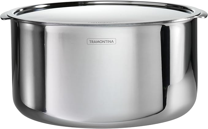 Tramontina Utsava 9.5-Quart Tri-Ply Clad Stainless Steel Tope with Lid, Extra Large Patila Pot for Indian Cooking