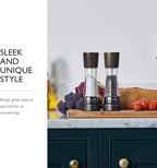 Cole & Mason H332293 Derwent Black Wood Salt and Pepper Mills, Gourmet Precision+, Adjustable Grind, Stained Beech/Acrylic, 190 mm, Gift Set, Includes 1 Salt and 1 Pepper Grinders
