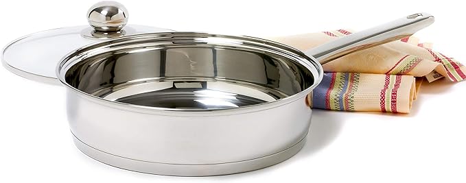 Norpro Stainless Steel Egg Poacher/Skillet Set, 10", Silver, 1 Liters