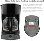 12-Cup Replacement Coffee Carafe Compatible with Mr. Coffee Coffee maker Pot, Replace Part# PLD12 PLD12-RB Series, Black Handle