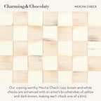 MACKENZIE-CHILDS Enamel Tea Kettle, Stylish Tea Kettle for Stovetop, Brown-and-White Mocha Check, 3 Quarts