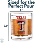 Greenline Goods – Texas Tech University Red Raiders College Whiskey Glasses (Set of 2), 10 oz – Full-Color Logo + Campus Map