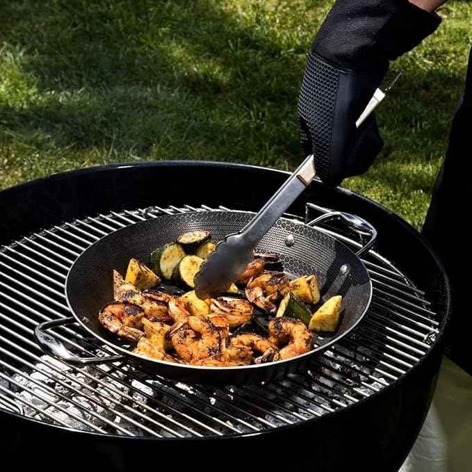 HexClad Hybrid Nonstick BBQ Grill Pan, Dishwasher-Friendly, BBQ and Oven-Safe Up to 900°F