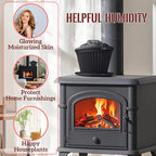 2-in-1 Wood Stove Steamer/Humidifier with Garlic Roaster & Saucepan Pot, Dual-Layer Design for Steaming, Baking, Stove Protection & Multi-Functional Cooking (1.4 Qt + Compact Size)