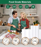 Vacuum Sealer Bags for Food, BPA-free Heavy Duty Vacuum Sealer Bags Rolls 8 Inch 50 Feet 2-pack, Ideal for Custom Fit Food Saver, Seal a Meal, or Sous Vide