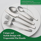 40 Piece Silverware Set Service for 8, EIUBUIE Premium Stainless Steel Cutlery Set, Matte Finish Flatware Sets Durable Solid, Modern Kitchen Tableware Eating Utensil Sets Include Spoons Forks Knives