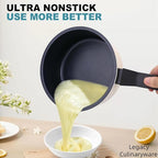 Nonstick Sauce Pan with Lid,2QT small pot, PFOA Free,Kitchen Pots Induction Pot,Cream