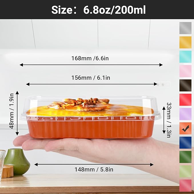 EUSOAR Disposable Aluminum Baking Cups, 25pcs 6.8oz Foil Ramekins Creme Brulee Containers Small Bread Tins, Dessert Containers Cupcake Wrappers Souffle Muffin Liners for Birthday Party Wedding