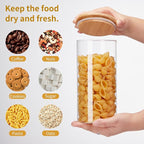 Glass Food Storage Jars with Lids[Set of 5], Perfect for Pasta, Cookies, Nuts, Coffee, Cereal, Flour, and More, Organize Your Kitchen and Pantry with these BPA-Free Glass Canisters