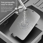 100% Pure Titanium Cutting Board, Double-Sided Pure Titanium Cutting Board for Kitchen and Outdoor Cooking Hygiene Durable Dishwasher Safe Chopping Board with Detachable Silicone Pad(13.4"x9")