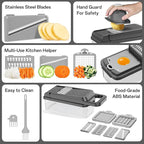 HomeHacks Vegetable Chopper Vegetable Cutter, 12 in 1 Kitchen Gadget, Dicer, Slicer, Onion Cutter, Salad, Cheese Grater & Egg Separator - Multi-Functional Veggie Chopper Lid with Handle (Grey)