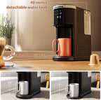 WAA Single Serve Coffee Maker, 2 in 1 Coffee Machine for Capsule & Ground Coffee, 6 to 14oz Brew Size, 40oz Removable Reservoir, Coffee Brewer with Auto Shut-off, Self-Cleaning, Memory Function, Black