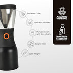asobu Cold Brew Coffee Maker, Award-Winning 40oz Insulated Cold Brew Brewer with Portable Stainless Steel Carafe – No.1 Europe Coffee Fest Winner, Leakproof, BPA-Free, Keeps Cold 24H
