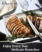 harriet Steak Knives Set of 8, 4.5" Steak Knives, Full Tang Premium Stainless Steel Serrated Steak Knives Set with Gift Box, Dinner Knives, Midnight Black Handle