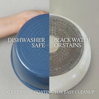 Ceramic Cookware Set Non Stick 8Pcs Pots and Pans Set Detachable Handle Induction Kitchen Cooking Set with Frying Pans Oven Dishwasher Safe, PFAS/PFOA Free, Navy