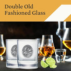 Heritage Pewter Moose Double Old Fashion | Double Rocks Glass 14 OZ for Liquor | Expertly Crafted Pewter Glass