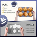 2 Pack 6 Cups Silicone Jumbo Muffin Pan with Metal Reinforced Frame Silicone Molds for Baking Cupcake Cake Baking Pans Muffin Tin Tart Pans Baking Set for Easter Christmas holiday Cookie Tin