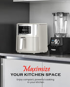 Nuwave Brio Plus 6-in-1 Air Fryer, 7-Qt Large Capacity, 50°F–400°F Precise Temp Control, Non-Toxic PFAS-Free Nonstick, Air Fry, Bake, Roast, Toast, Dehydrate, Reheat, 100 Presets, Dishwasher Safe