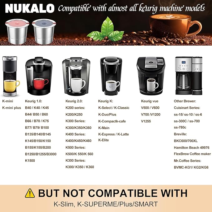 Kcup refillable coffee pod : Reusable Stainless Steel K Cups for Keurig Metal K Cup - Pink & Gray Reusable Coffee Filter for Keurig 1.0 & 2.0 Coffee Maker - Eco-Friendly, Stratum Flow Tech