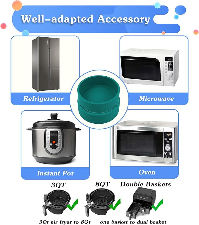 Silicone Air Fryer Egg Pan, Individual Egg Bite Maker Reusable Egg Molds, Microwave Egg Cooker, BPA Free Air Fryer Accessories, Dishwasher Safe, Multi Color, 3Pcs