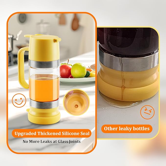 Aelga Glass Honey Dispenser No Drip - 9 OZ Honey Pot Honey Jar with Handle - Maple Syrup Dispenser