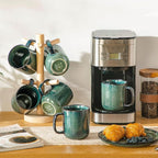 vancasso STARRY Coffee Mugs Set, 16 oz Ceramic Coffee Cups for Americano Hot Tea Iced Coffee Cold Brew Cocoa Milk Stoneware Mugs Set of 6, Dishwasher & Microwave Safe, Green