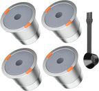 Reusable k Cups for keurig 2.0 1.0,Universal stainless steel Refillable k Cups Filter Use for Keurig all most of coffee Makers brewers(4pack)…