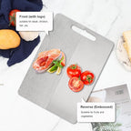 100% Pure Titanium Cutting Boards for Kitchen,2-in-1 Smooth Side & Textured Side For Cutting Meats, Double-sided Titanium Cutting Board Fruits And Vegetables, for Kitchen Outdoor Holiday Gifts(14*10)