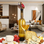 Wine Bottle Pourer, Fun Wine Pourer Spout Sings While It Pours, Airtight Wine Bottle Sealer, Acacia Wood with Red Wings