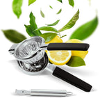 Stainless Steel Lemon Squeezer - Premium Citrus Juicer - Lime Squeezer for Seedless Juicing - Stainless Steel Hand Juicer 2 pcs - Easy to Wash Lemon Press