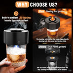 Electric Whiskey Smoker Kit with 6 Wood Chips | Flameless Drink Smoker for Cocktail, Old Fashioned & Bourbon | No Butane Needed - Bourbon Whiskey Gifts for Men, Dad