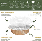 7" Aluminum Foil Pans with Integrated Handles and Snap-On Lids (5 pcs) | 2X Thickness Heavy-Duty Reusable Tin for Baking and Cooking