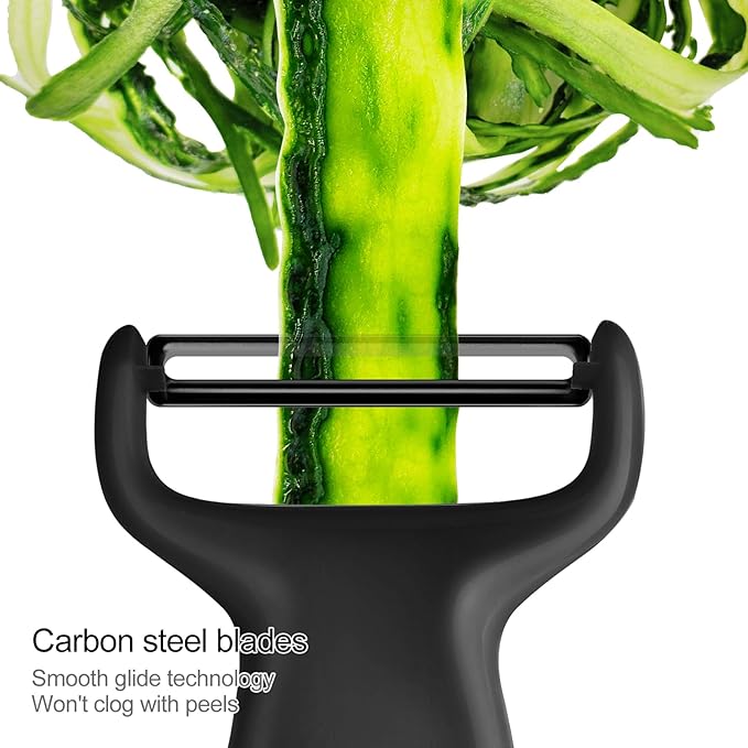 Potato Peeler, Vegetable Peelers for Kitchen, Carbon Steel Peeler 3-Pack Grey/Blue/Black