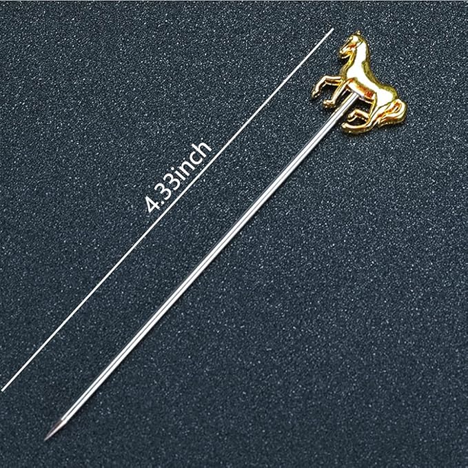 RRRuo Horse Cocktail Reusable Picks Martini Picks Fruit Toothpicks for Appetizers Olives Brandied Cherries Skewers 8 pieces (Gold)