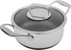 LIVWELL DiamondClad 3-Quart Hybrid Stockpot with Lid – Holiday & Christmas Home and Kitchen Gift – Stainless Steel Cookware Pot – Stockpot with Lid – Dishwasher Safe & PFOA-Free