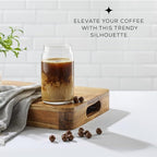 JoyJolt Drinking Glass Cups Set of 6-16oz Beer Can Glasses. Clear Soda Can Shaped Glass Cups, Cute Iced Coffee Cup Tumblers, Cold Drink Glassware, Unique Water, Tea, Cocktail Glass Set