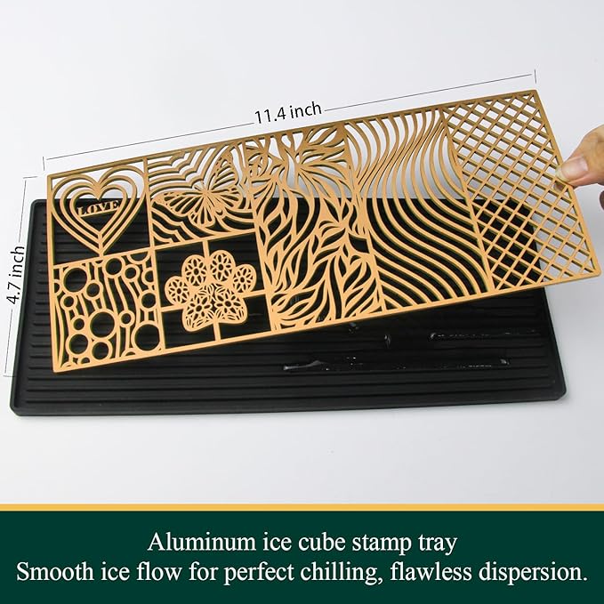 Ice Press Craft Modern Ice Molds Stamps For Cocktails Whiskey Bourbon Maker Brass Custom Ice Cube Stamp Fast Patterns Bartender Accessories