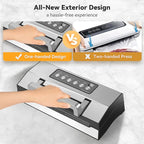 2025 Precision Food Vacuum Sealer Machine, Commercial Full Automatic Food Sealer–Powerful Dual Pump, Built-in Cutter&Bag Storage, Double Heat Seal, Food Preservation Saver, 2 Bag Rolls&Hose, Sous Vide