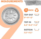 CURTA 9" Round Aluminum Foil Pans with Clear Lids | Heavy Duty | Great for Broiling, Baking, Storage, Roasting, Takeout, Air Fryer | 30 Pack