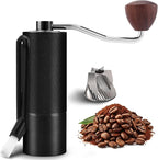 T-mark Manual Coffee Grinder, Portable Adjustable Coffee Grinder 6-Cell CNC Stainless Steel Conical Burr Grinder for Travel Home