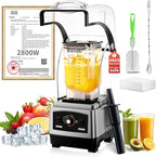 2025 Upgrade Commercial Blender | SGS German Super Motor 2800W| Dishwasher Safe | 6-Piece Japanese Blades, 3-Second Quick Ice Crushing |Quiet Blender for Juices and Smoothies, New