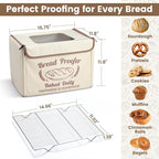Folding Bread Proofing Box with 68-104℉ Temp Control & 48H Timer, Dough Proofer with Metal Rack, Proofing Box for Sourdough, Bread Baking, Pizza, Yogurt, Kombucha, Space-Saving & 5-Layer Fabric