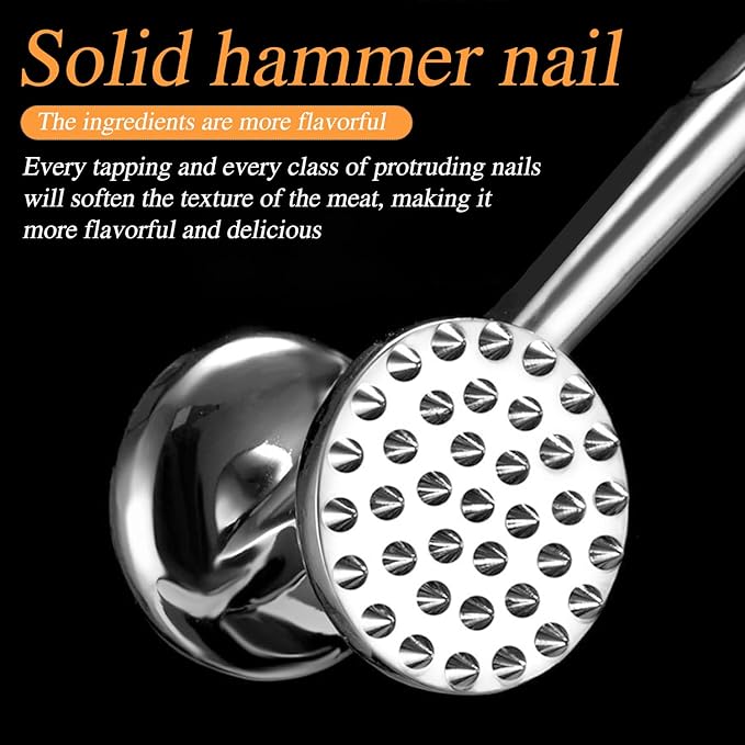 2-piece set meat tenderizer,meat tenderizer tool,meat mallet,Tenderizes meat, makes steaks evenly thick, helps marinate and shortens cooking time